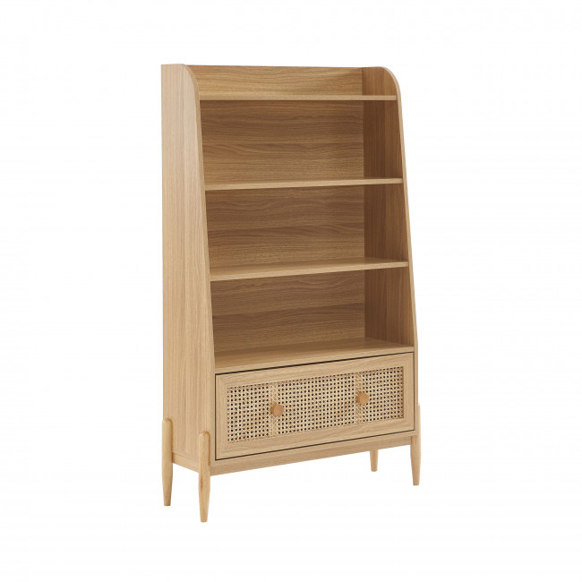 Lilou - Bibliothèque enfant en bois et cannage H140cm