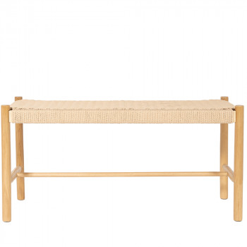 Victor - Banc en corde tressée et bois L90cm