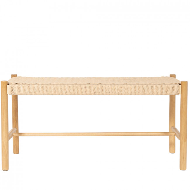 Victor - Banc en corde tressée et bois L90cm