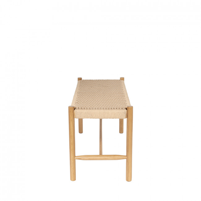 Victor - Banc en corde tressée et bois L90cm