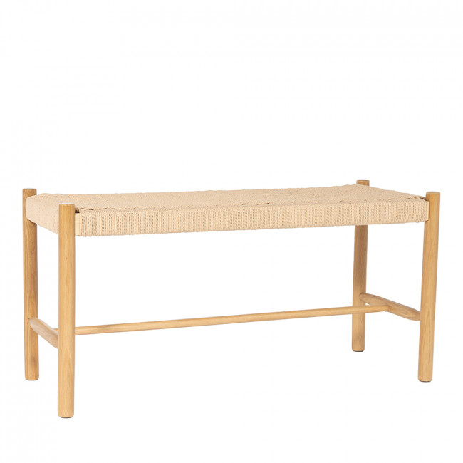 Victor - Banc en corde tressée et bois L90cm