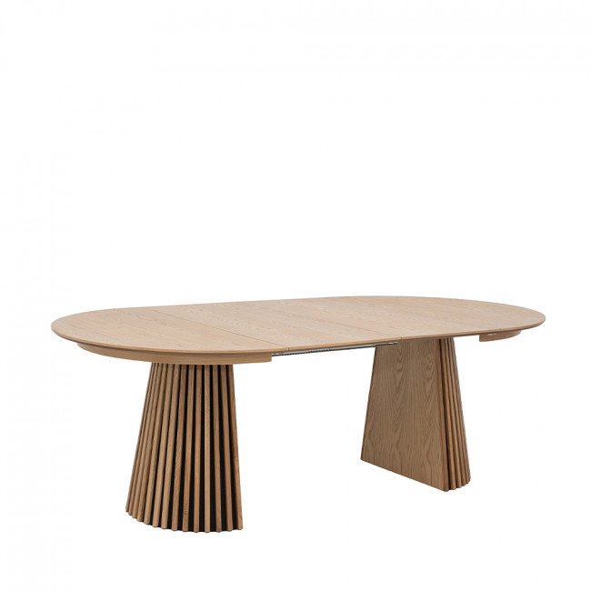 Lea - Table à manger extensible 4 à 6 personnes en bois ø120-160x120cm