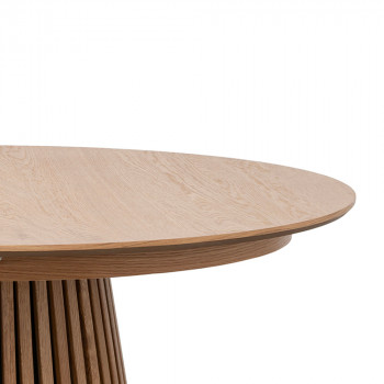 Lea - Table à manger extensible 4 à 6 personnes en bois ø120-160x120cm