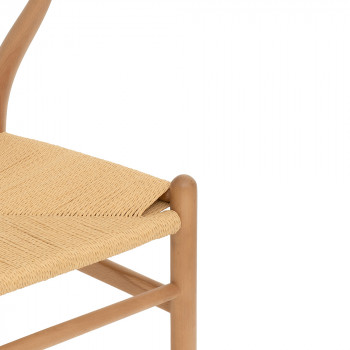 Lio - Lot de 2 chaises en corde tressée et bois