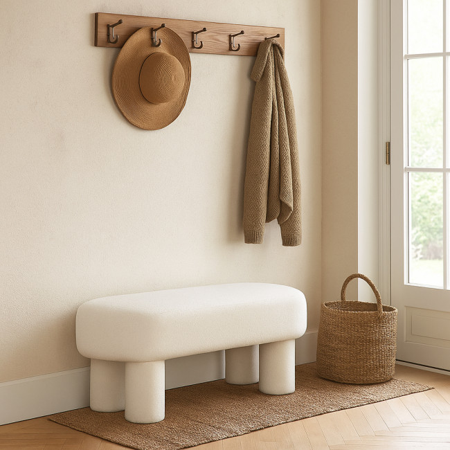 Ploom - Banc arrondi en tissu bouclette L105cm