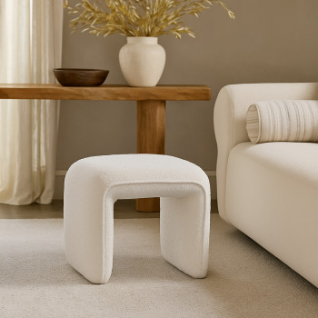 Full - Pouf en tissu bouclette