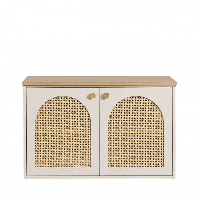Ali - Meuble de salle de bain 1 vasque en bois et cannage