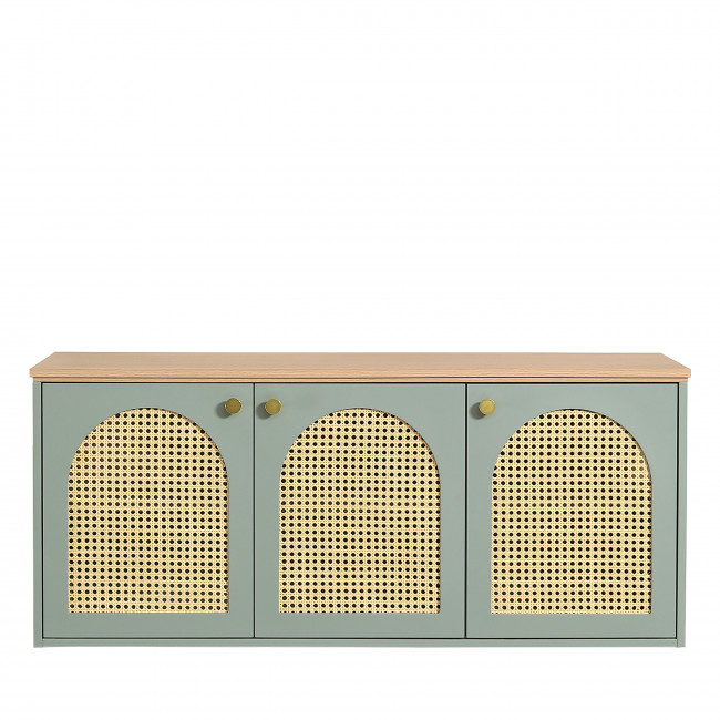Ali - Meuble de salle de bain 2 vasques en bois et cannage
