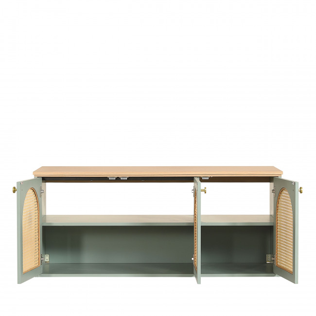 Ali - Meuble de salle de bain 2 vasques en bois et cannage