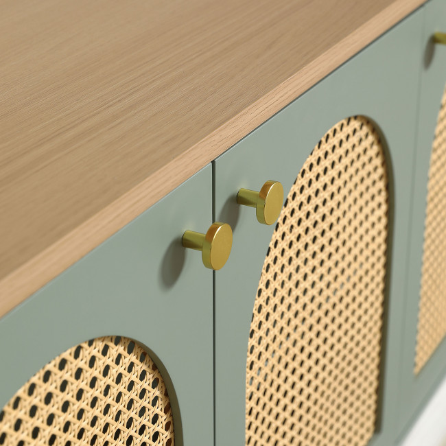 Ali - Meuble de salle de bain 2 vasques en bois et cannage