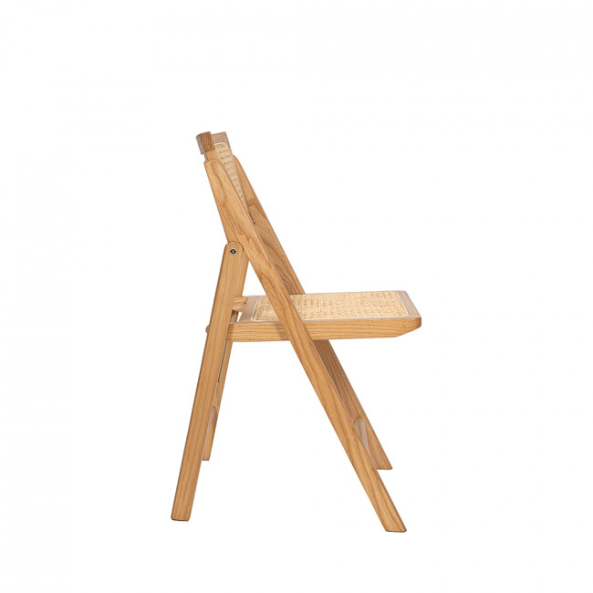 Paula - Chaise pliante en cannage et bois