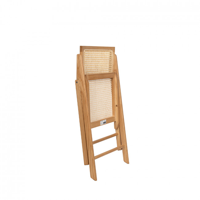 Paula - Chaise pliante en cannage et bois