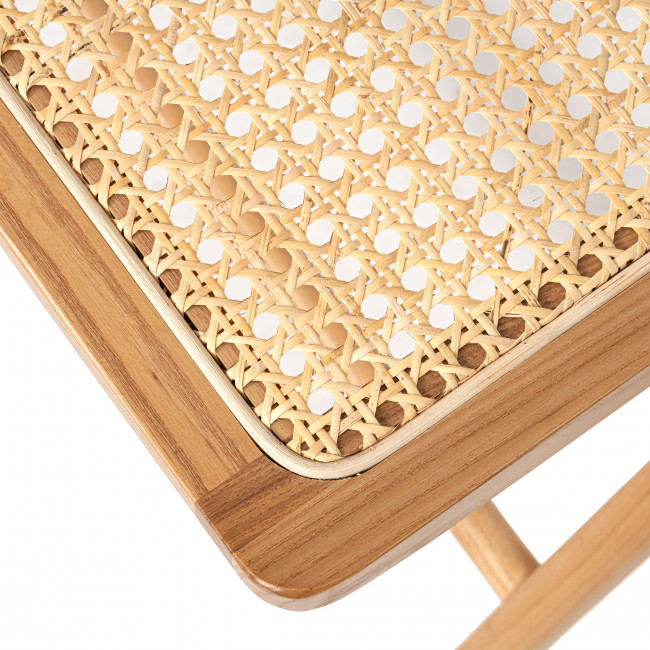 Paula - Chaise pliante en cannage et bois