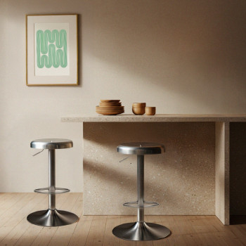 Pop - Tabouret de bar réglable en métal H60-81cm