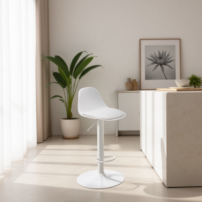 Tebar - Lot de 2 chaises de bar réglables en simili et métal H61-83cm