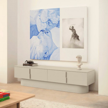 Totem - Meuble TV 4 portes en bois L200 cm