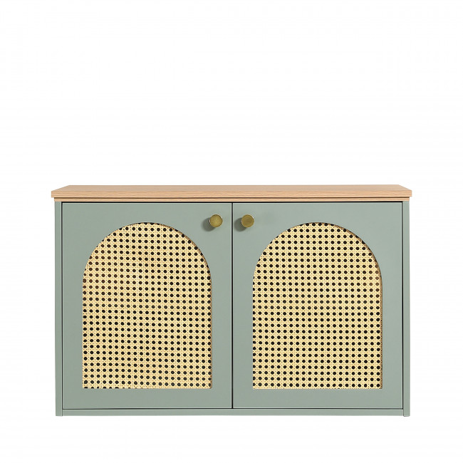 Ali - Meuble de salle de bain 1 vasque en bois et cannage