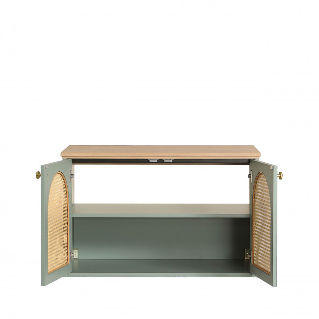 Ali - Meuble de salle de bain 1 vasque en bois et cannage