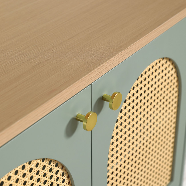 Ali - Meuble de salle de bain 1 vasque en bois et cannage