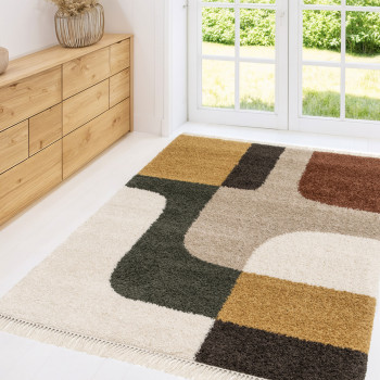 Loma - Tapis vintage à motif géométrique