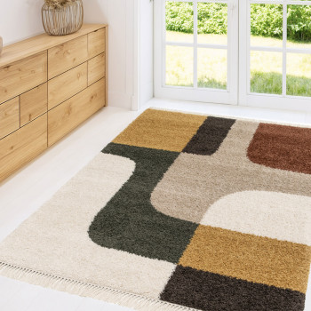 Loma - Tapis vintage à motif géométrique