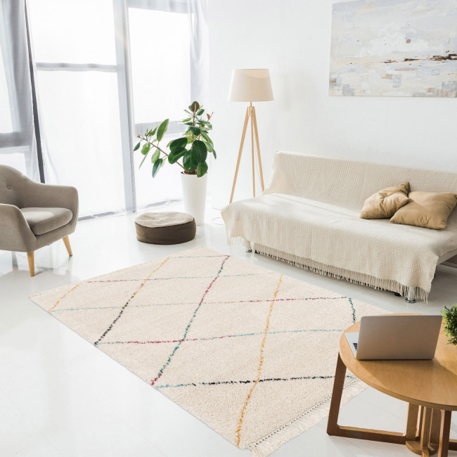 Bilo - Tapis d’inspiration berbère à losanges colorés