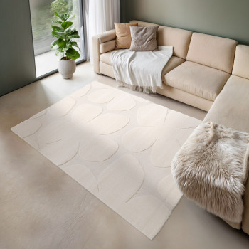 Flow - Tapis contemporain à motif floral en relief