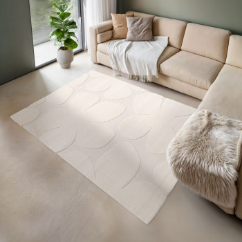 Flow - Tapis contemporain à motif floral en relief