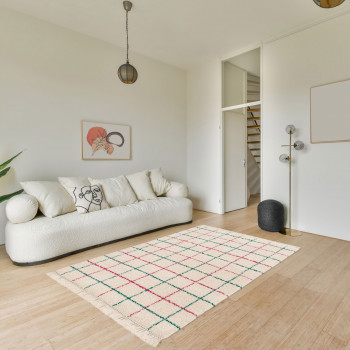 Moka - Tapis à motif quadrillage coloré