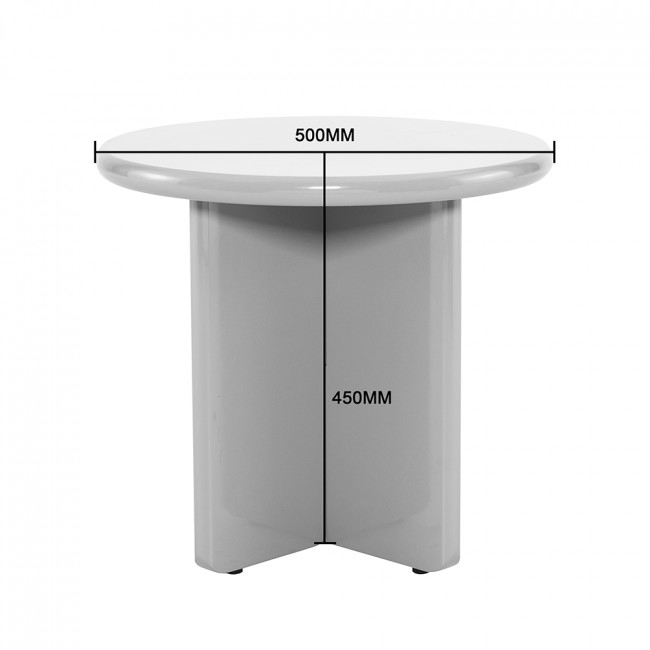 Paloma - Table d'appoint ronde en bois laqué ø50cm