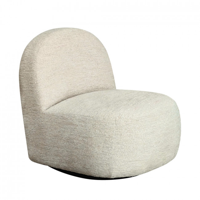Groovy - Fauteuil pivotant en tissu chenille côtelé