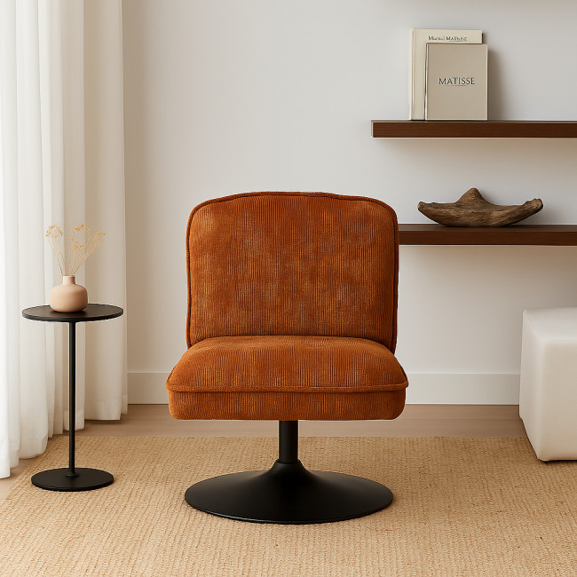 Parbo - Fauteuil en velours côtelé pied étoile