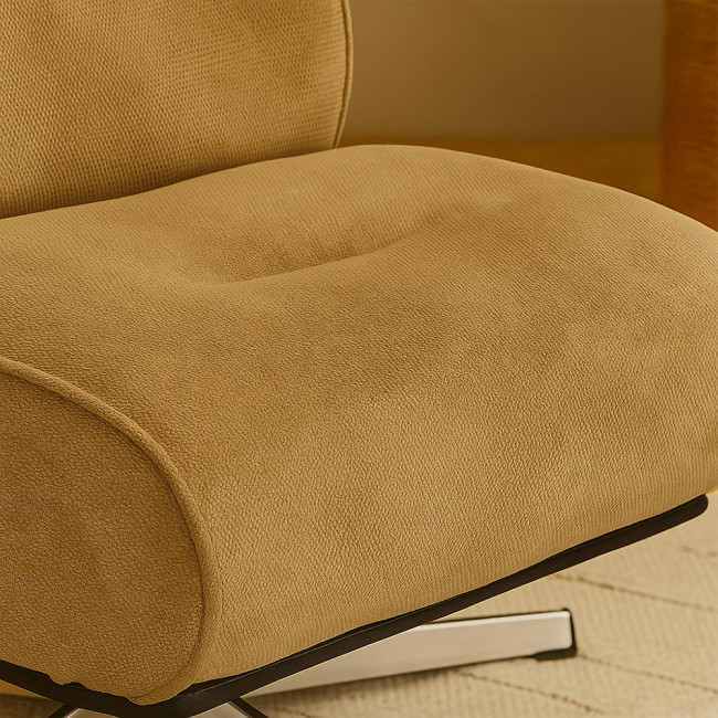 Simon - Fauteuil pivotant en tissu chenille pied étoile