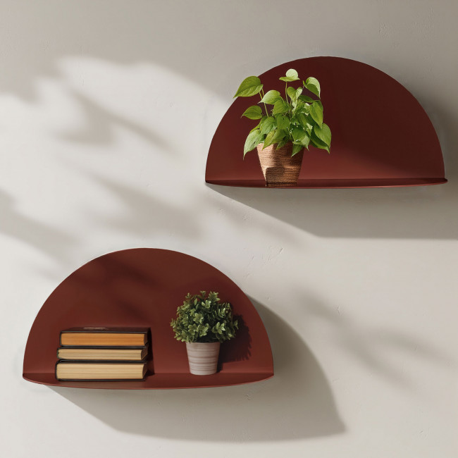 Nuagio - Lot de 2 étagères murales demi-cercle en métal L17,5cm
