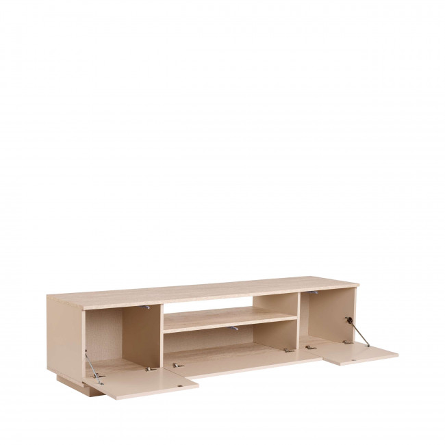 Fritz - Meuble tv 3 portes effet travertin L180cm