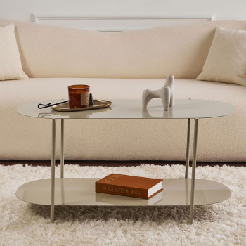 Rilo - Table basse ovale en métal 100x51cm