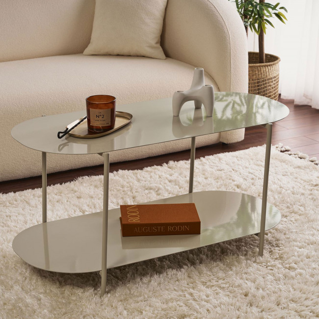 Rilo - Table basse ovale en métal 100x51cm
