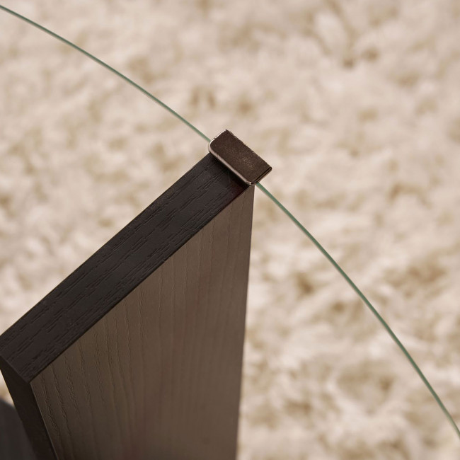 Ria - Table basse ronde en verre trempé et bois ø75cm