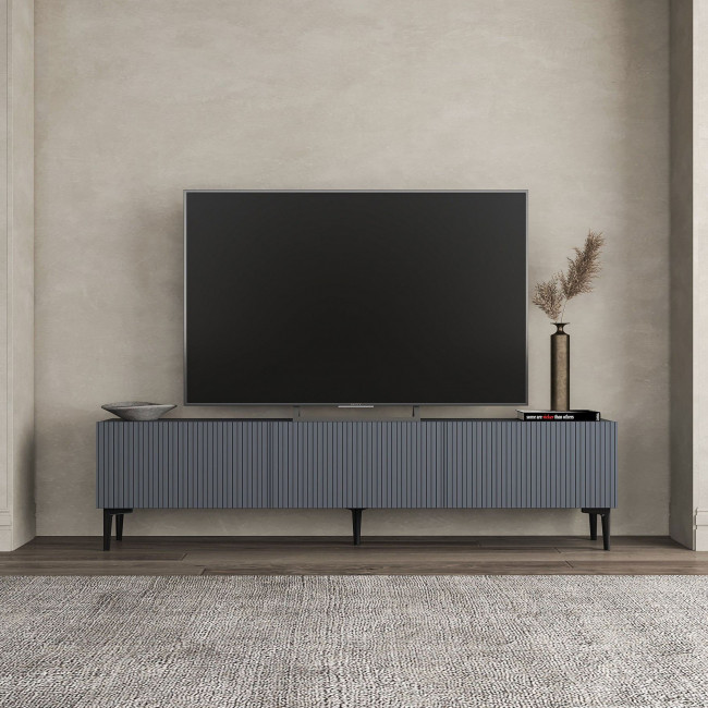 Klio - Meuble tv 3 portes en bois et métal L180cm