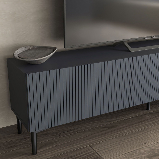 Klio - Meuble tv 3 portes en bois et métal L180cm