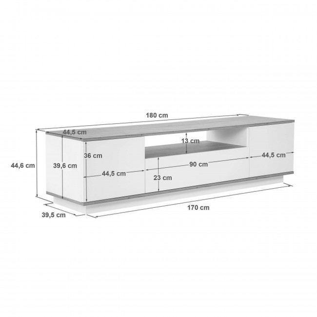 Fritz - Meuble TV 3 portes en bois L180cm