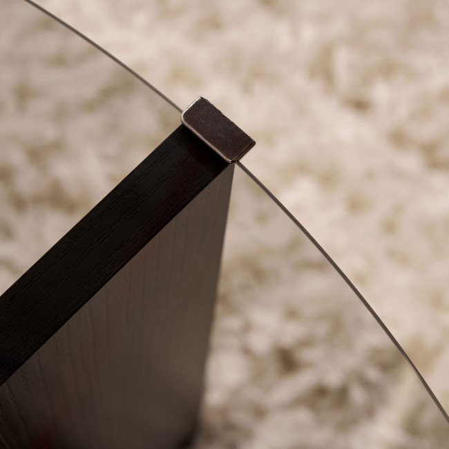 Ria - Table basse ronde en verre fumé et bois ø75cm