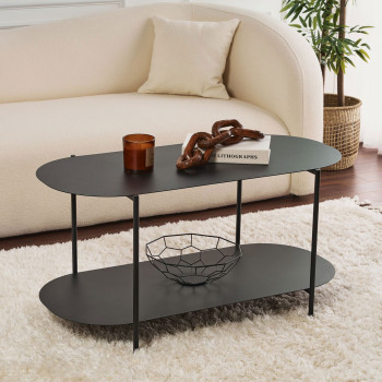 Rilo - Table basse ovale en métal 100x51cm