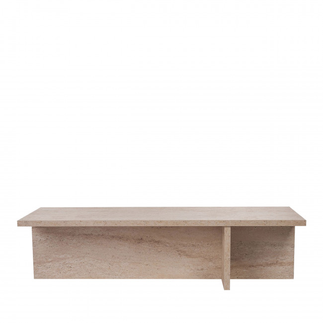 Vika - Table basse effet travertin 120x45cm