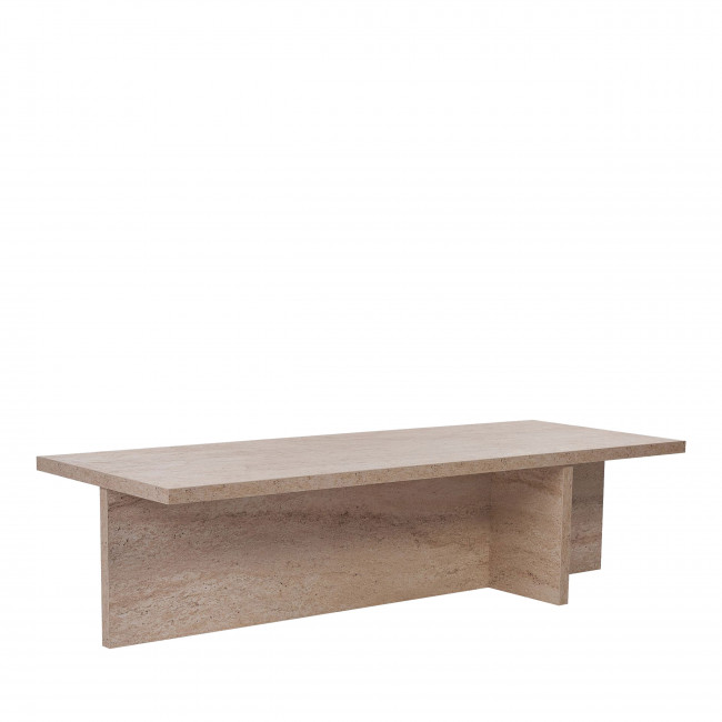 Vika - Table basse effet travertin 120x45cm