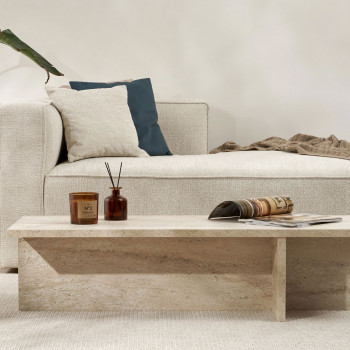 Vika - Table basse effet travertin 120x45cm