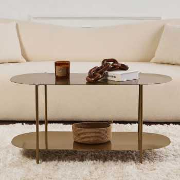 Rilo - Table basse ovale en métal 100x51cm