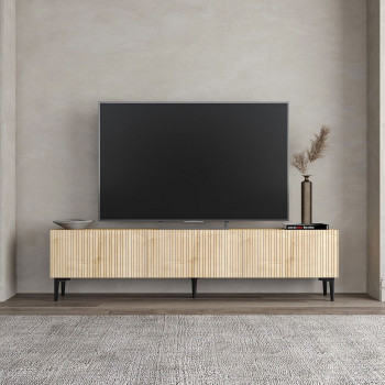 Klio - Meuble tv 3 portes en bois et métal L180cm