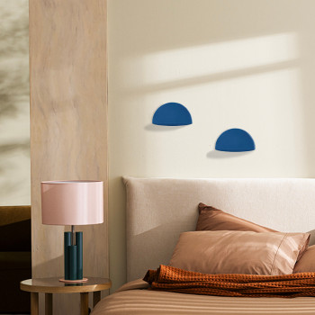 Nuagio - Lot de 2 étagères murales demi-cercle en métal L17,5cm