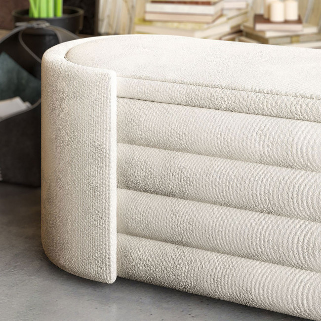 Dot - Banc coffre ovale en tissu L105cm